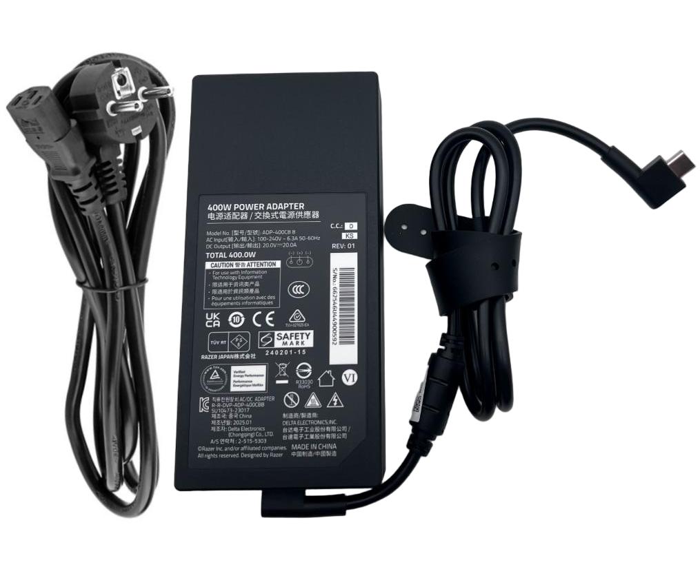Original 20V 20A 400W Razer Blade 18 RZ09-05299ER9-R3U1 Laptop Chargeur AC Adaptateur