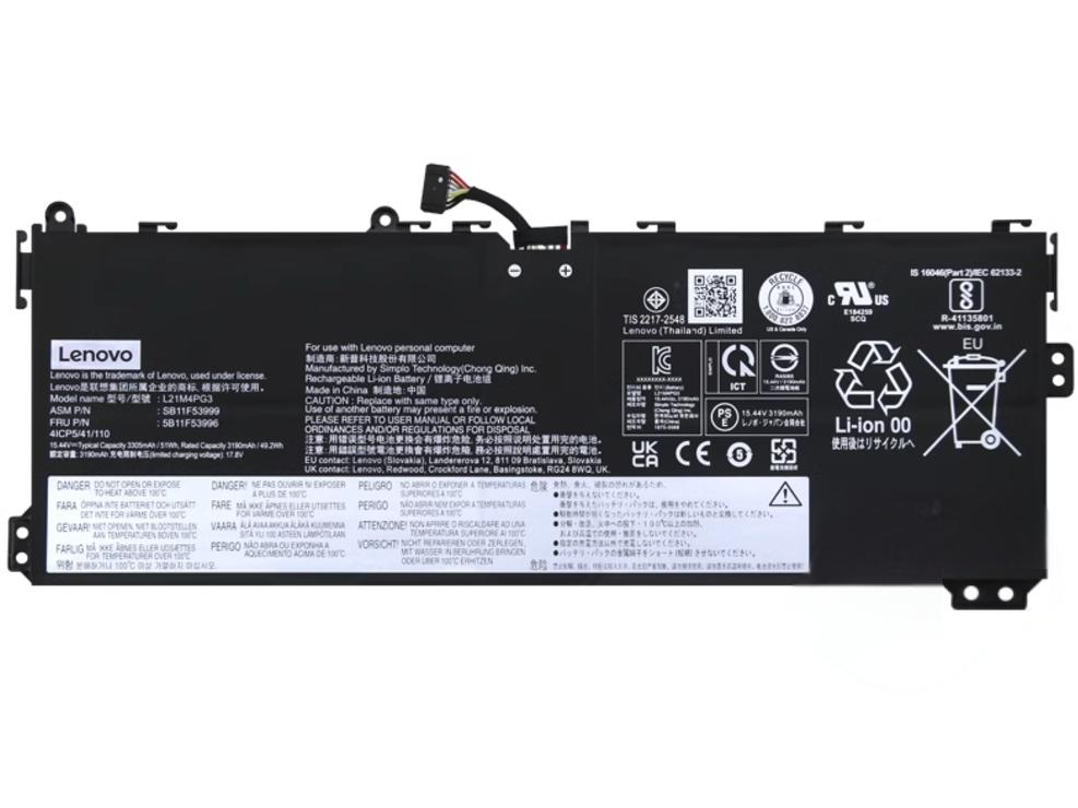 Original 3305mAh 51Wh Lenovo L21M4PG3 SB11F53999 5B11F53996 Batterie