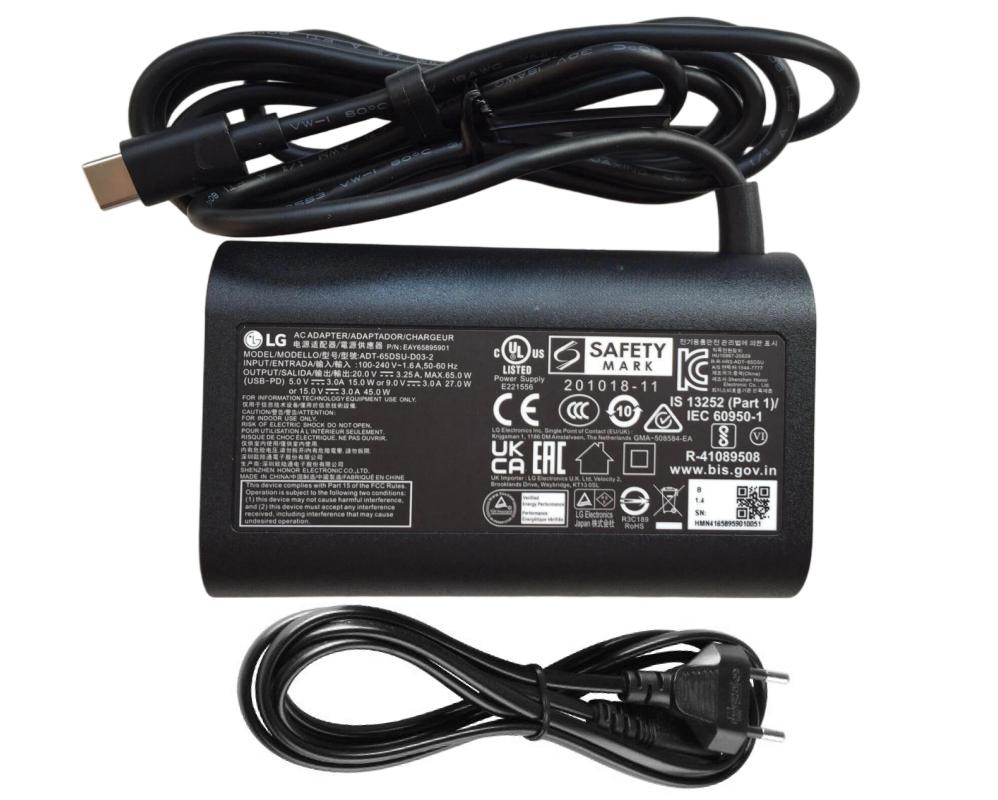 Original 65W USB-C LG Gram 14 2-in-1 14T90S-G.AAB6U1 Chargeur AC Adaptateur