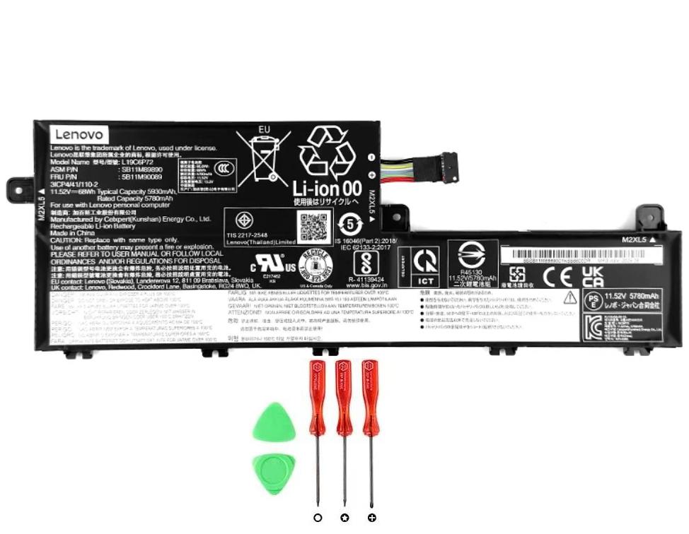 Original 5930mAh 68Wh Lenovo ThinkPad P15V Gen 1 20TQ003RGE Batterie